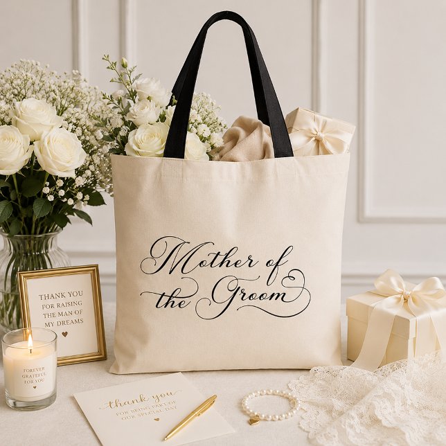 Brudgummens mors eleganta vigselväska tygkasse (Mother of the groom tote)