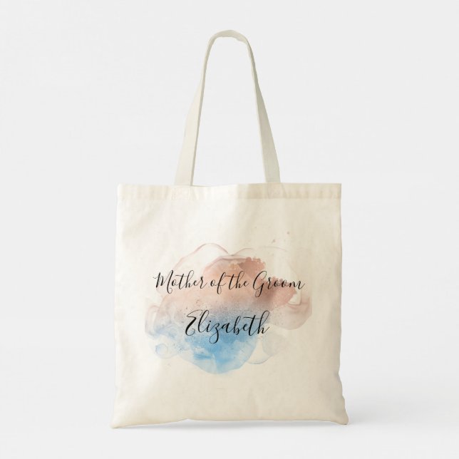 Brudgummens mors present Rosa Blå Grå Elegant Tygkasse (Baksida)