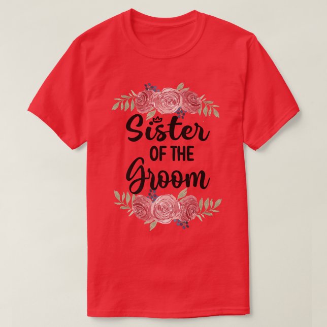 Brudgummens syster Bröllopsfest Brudgummefest Sysk T Shirt (Design framsida)