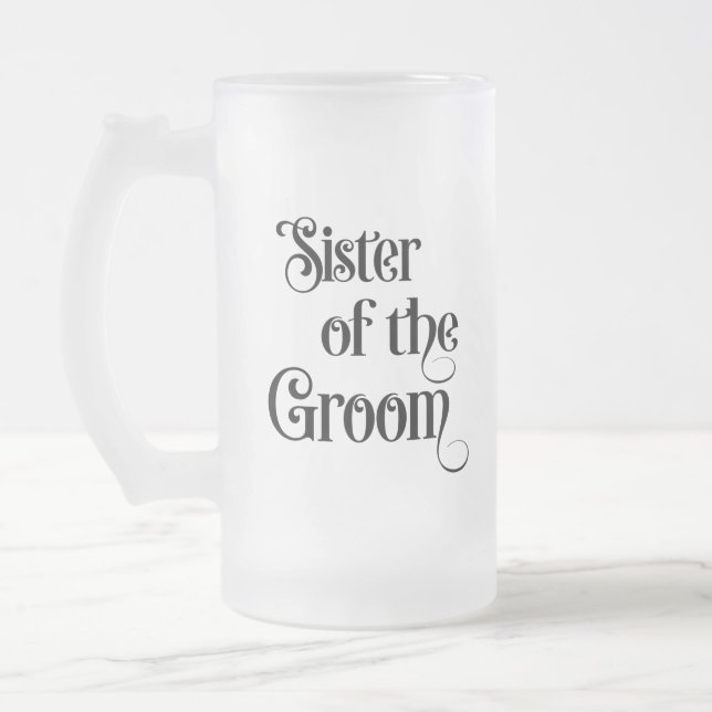 Brudgummens syster frostat ölglas (Vänster)