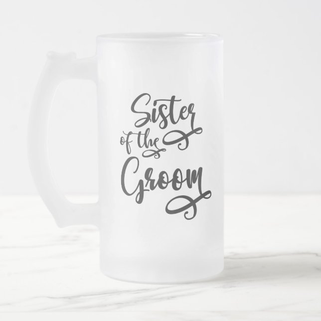 Brudgummens syster frostat ölglas (Vänster)