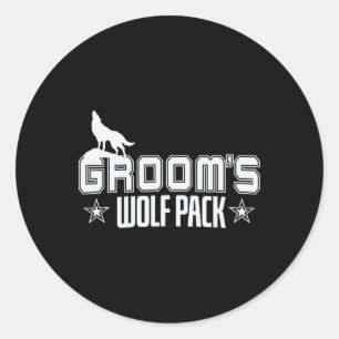 Brudgummens Wolfpack Män Svärmanskväll Runt Klistermärke