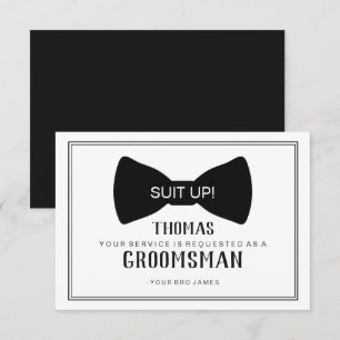 Brudgumskort - Svart Band Inbjudningar