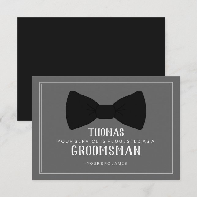 Brudgumskort - Svart Strål Inbjudningar (Fram/baksida)