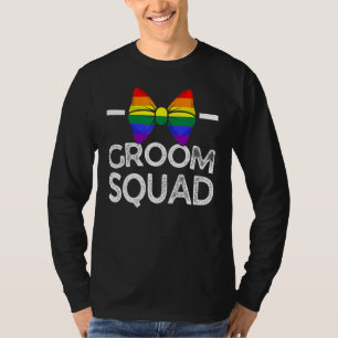 Brudgumssällskap HBTQ regnbågsflagga gay möhippa T Shirt