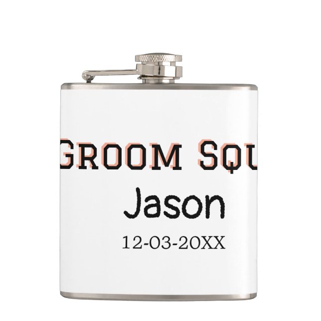 Brudgumsskvadrilj brudtärna sällskapsfest lägg til fickplunta (Framsidan)