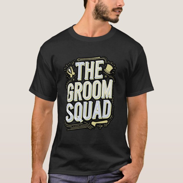 Brudgumssquad Bröllop Bachelorfest Brudgummer T Shirt (Framsida)