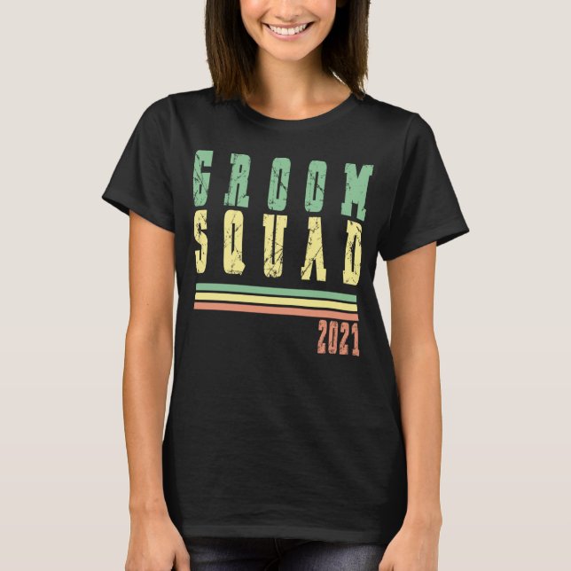 Brudgumssquad Bröllopsfest Drickande Lag T Shirt (Framsida)