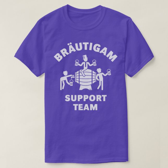 Brudgumssupportteam JGA Öltonne Vit T Shirt (Design framsida)