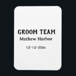 Brudgumsteam best man namn datum möhippa magnet<br><div class="desc">design</div>