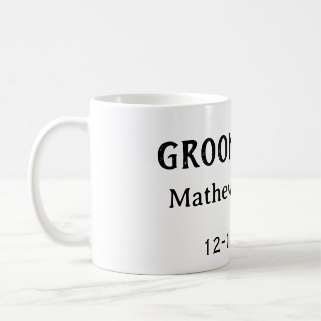 Brudgumsteam bestman namn datum möhippa kaffemugg (Vänster)