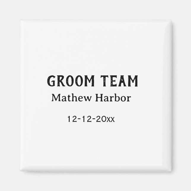 Brudgumsteam bestman namn datum möhippa magnet (Framsidan)