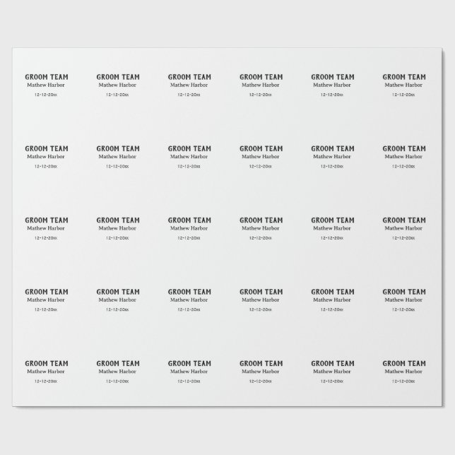Brudgumsteam bestman namn datum möhippa presentpapper (Platt)