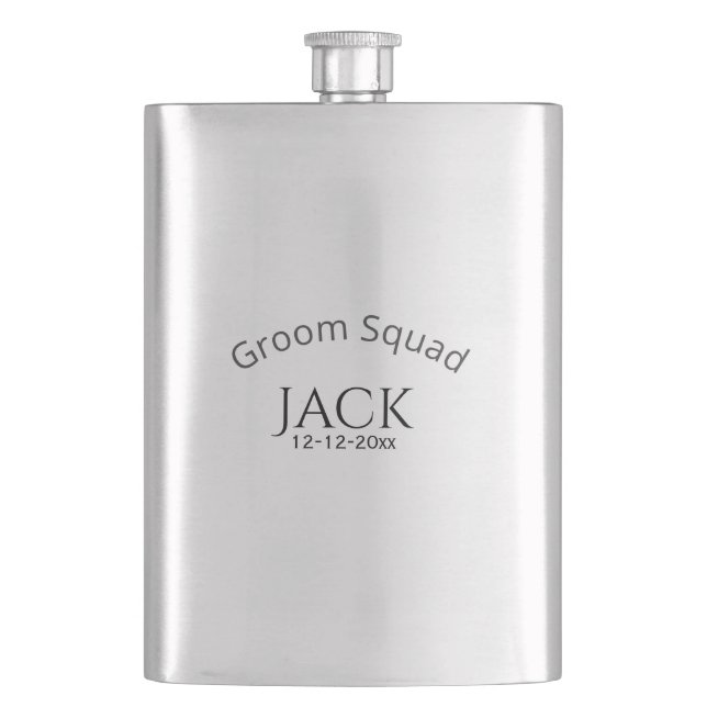 Brudgumsteam namn datum år fet bokstav möhippa fickplunta (Framsidan)