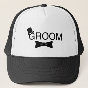 Brudgumtop hat Bowtie Truckerkeps