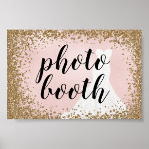 Brudklänning med glitter för fotobås på bröllop poster
