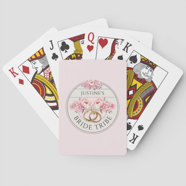 Brudklubb anpassade blommor casinokort (Baksidan)