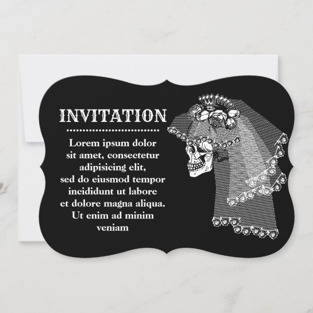 Brudladning med Dödskalle Inbjudan (Framsida)