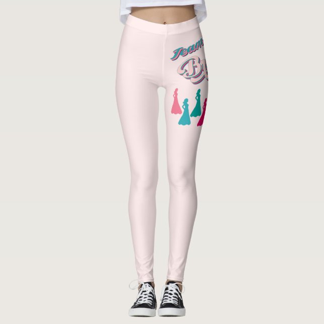 Brudlag söt rosa möhippa leggings (Framsida)