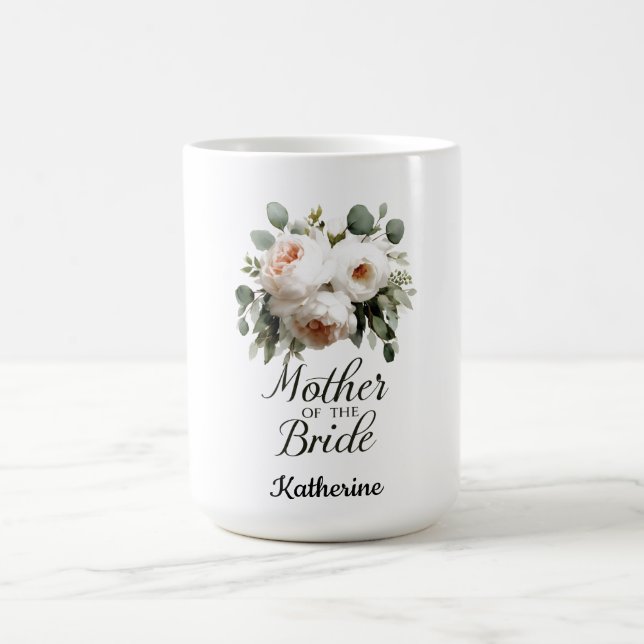 Brudmoderns blommor Elegant bröllopsdesign Kaffemugg (Center)