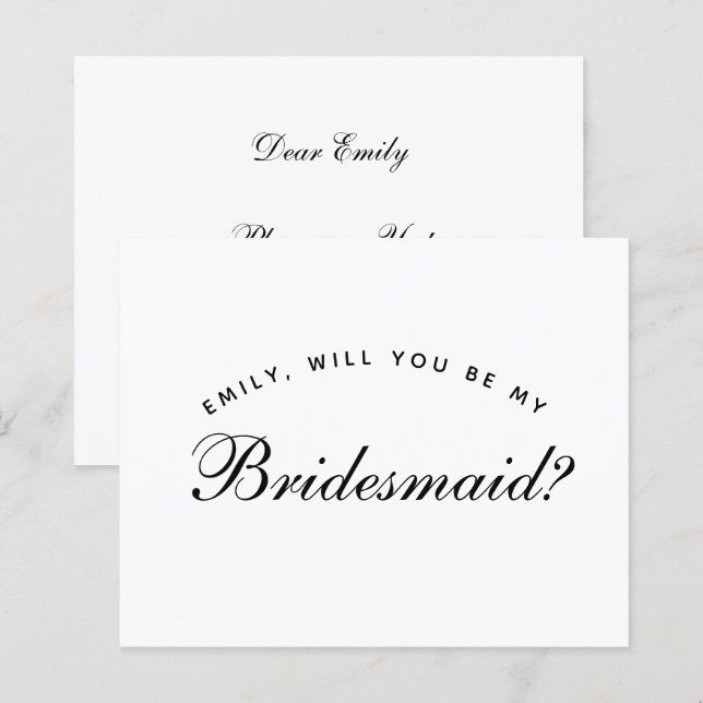 Brudnäbbförslag Enkel Minimalistisk  (Fram/baksida)