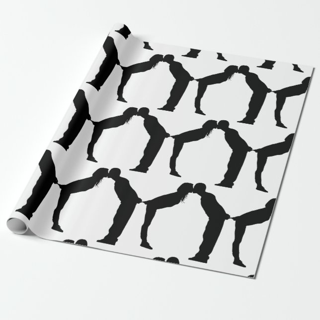 BRUDPAR KYSS INPACKNINGSPAPPER PRESENTPAPPER (Utrullad)