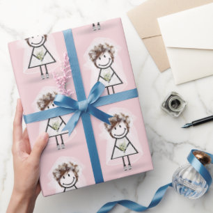 Brudpinneflicka i sneakers presentpapper