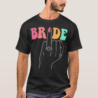 Brudring finger bröllop groovy möhippa del t shirt