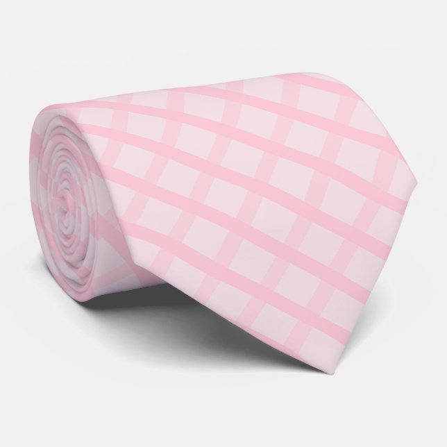 Brudröda och tekosrosa rutyta mönster slips (Rullad)
