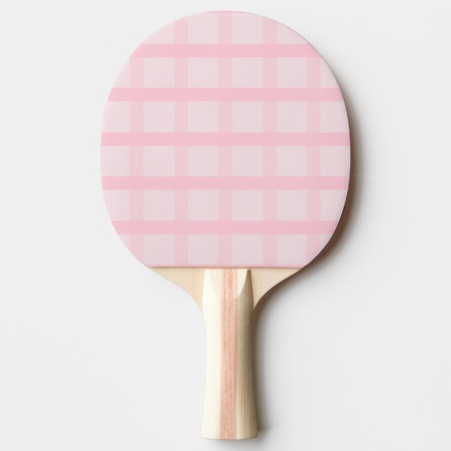 Brudröda och teköttrosa randiga mönster pingisracket (Framsidan)