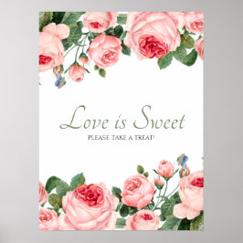 Brudros - blushing rose - kärlek är sött poster