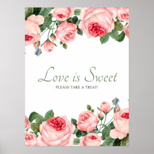 Brudros - blushing rose - kärlek är sött poster