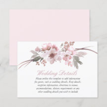 Brudrosad & Grå Blommig Bröllopsmottagning Detalje
