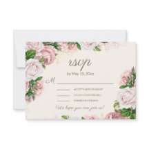 Brudrosé Blommig Bröllop RSVP Kalligrafi Skrift