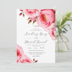 Brudrosor Rosa Blommor Bröllop Inbjudningar