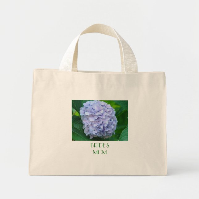 BRUDS MAMMA handväskor gåvor BLÅ HYDRANGEA Lavende Mini Tygkasse (Framsidan)
