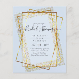 BRUDSHOWER PÅ BUDGET Glamor Guld Glitter chic look Flygblad