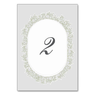 Brudslöja Monogram Gypsophila Blommig Bröllop Bordsnummer