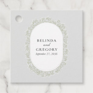 Brudslöja Monogram Gypsophila Blommig Bröllop Gåvor Etiketter