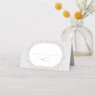 Brudslöja Monogram Gypsophila Blommig Bröllop Placeringskort