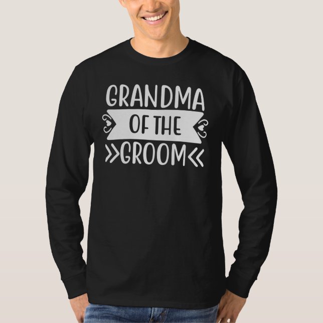 Brudsonens mormor eller farmor bröllop eller svens t shirt (Framsida)