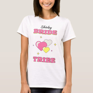 BRUDSTAM Bakbröllop/Hen redigerbart namn T Shirt