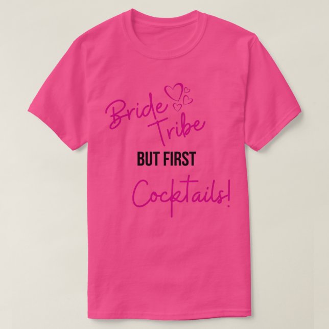 Brudstammen Men först cocktails Möhippa T Shirt (Design framsida)