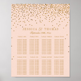 Brudstolpsdiagram med rosa och guld konfetti poster