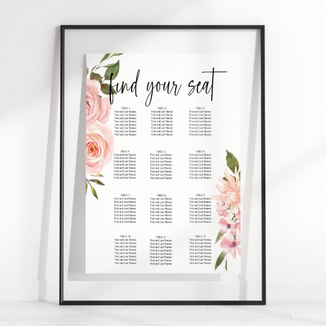 Brudstolpsdiagram med rosor i rosa nyans poster (Skapare uppladdad)