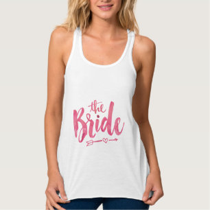Brudtanktop - rosa vattenfärg linne med racerback