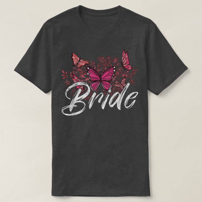Brudtärna Blommig Krans Bröllopsdusch Bröllop Brud T Shirt (Design framsida)