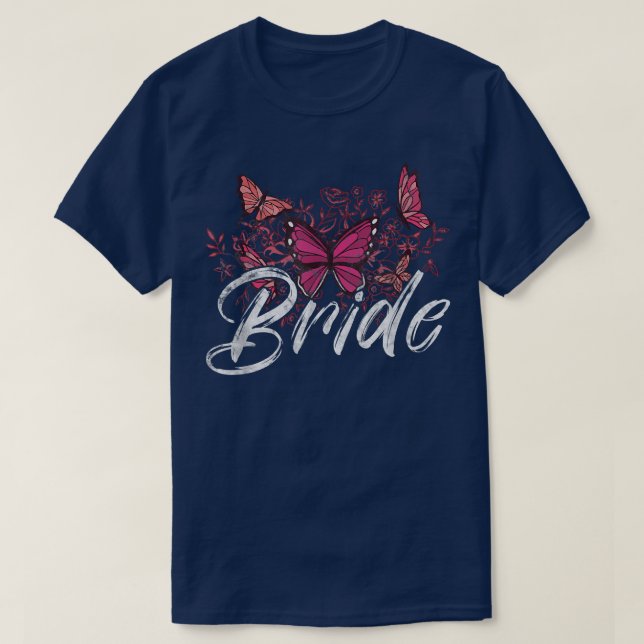 Brudtärna Blommig Krans Bröllopsdusch Bröllop Brud T Shirt (Design framsida)