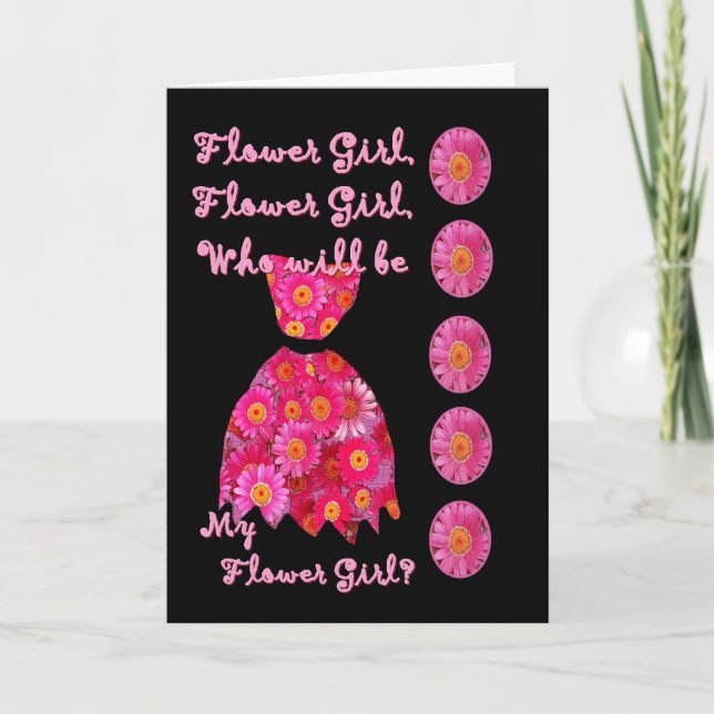 Brudtärna Blomsterflicka Inbjudan RÖD RÖSA Klännin (Framsida)