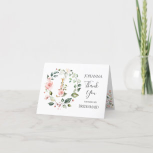 Brudtärna blomsterkrans monogram bokstav J Tack Kort